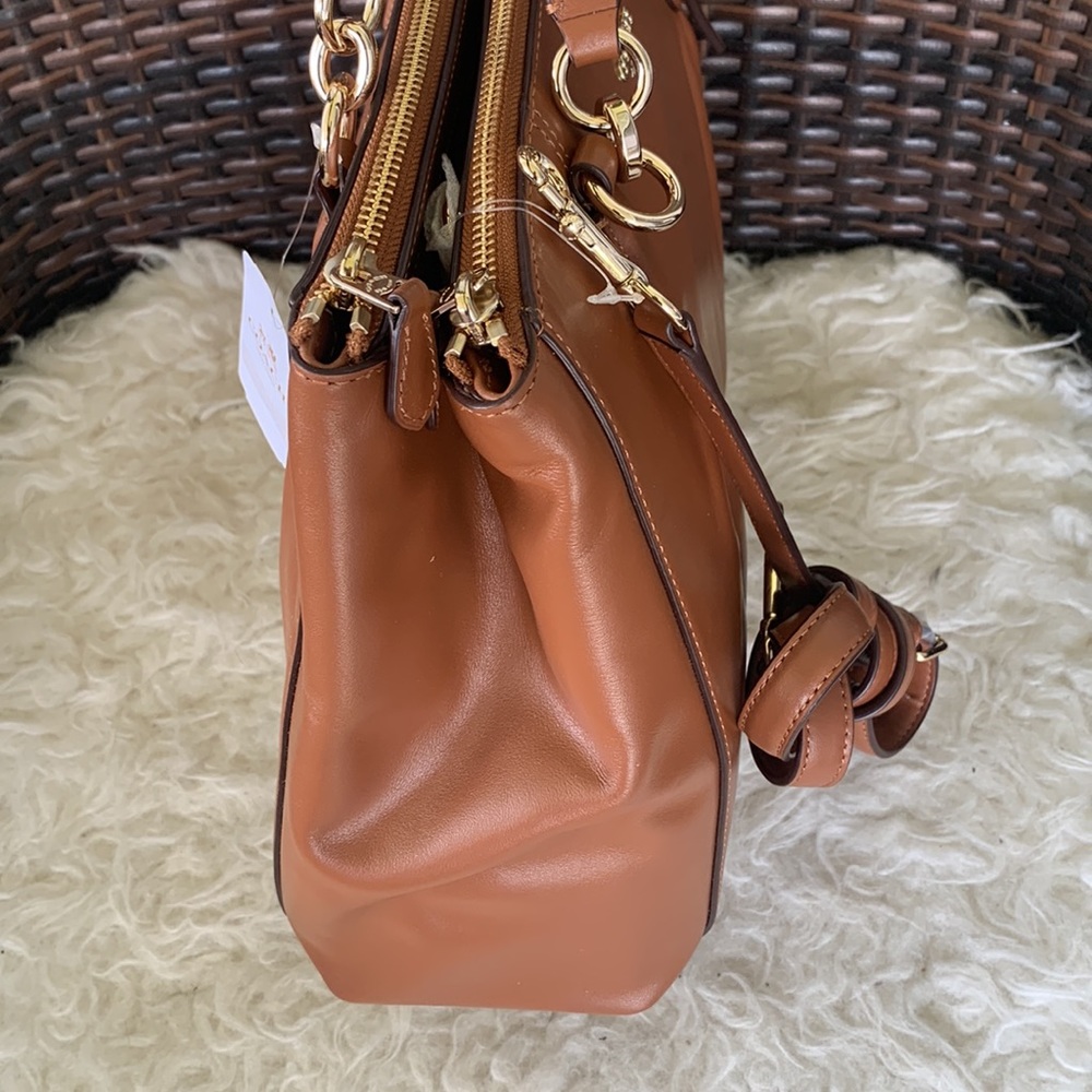 New Coach Christie Brown Leather Carryall Satchel Shoulder Bag F36680 - Picture 5 of 16